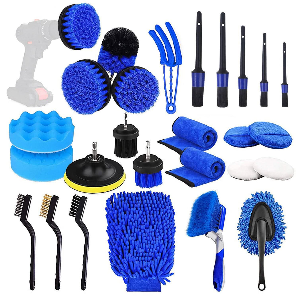26-Pieces: Car Detailing Brush Kit - A-1 Thread Vault