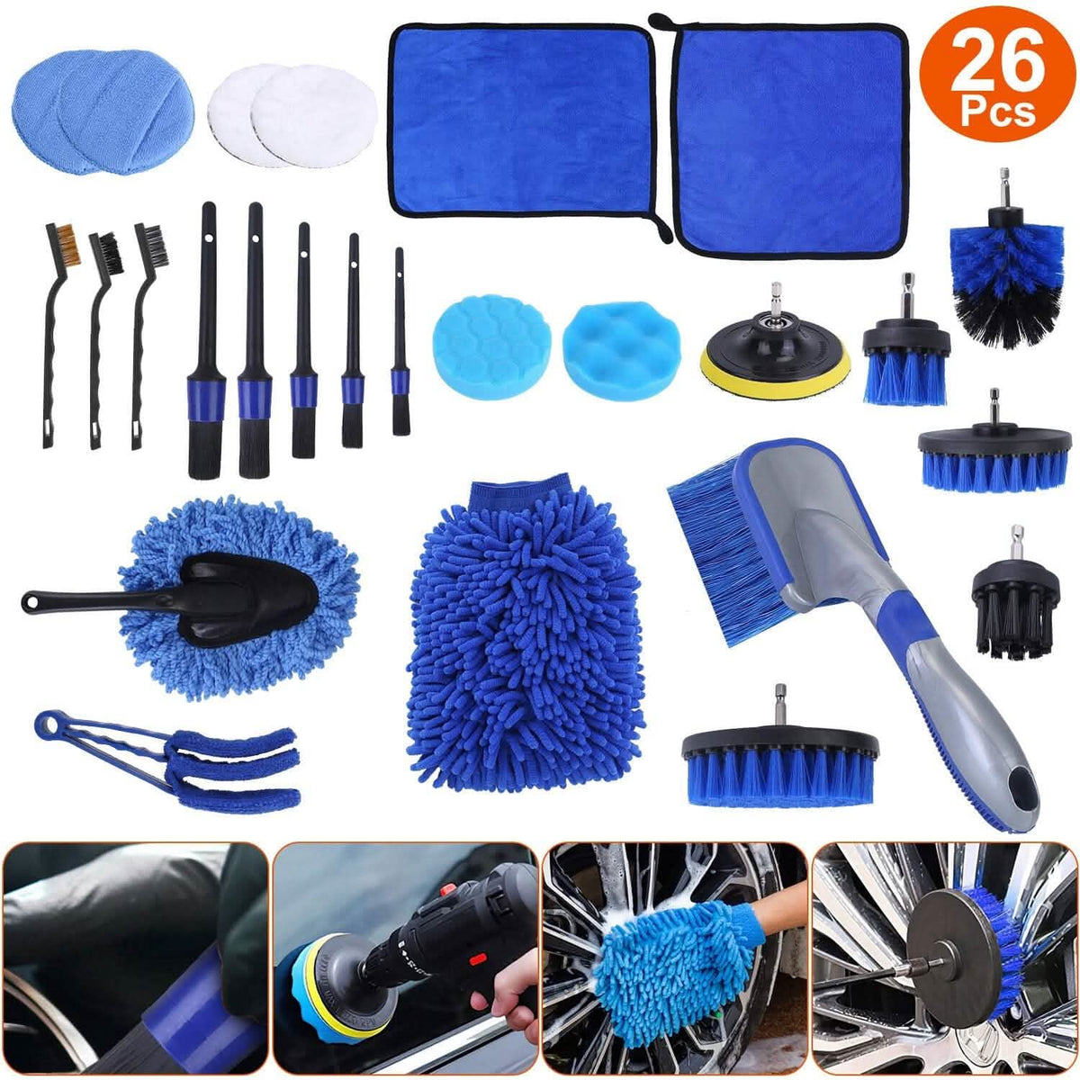 26-Pieces: Car Detailing Brush Kit - A-1 Thread Vault