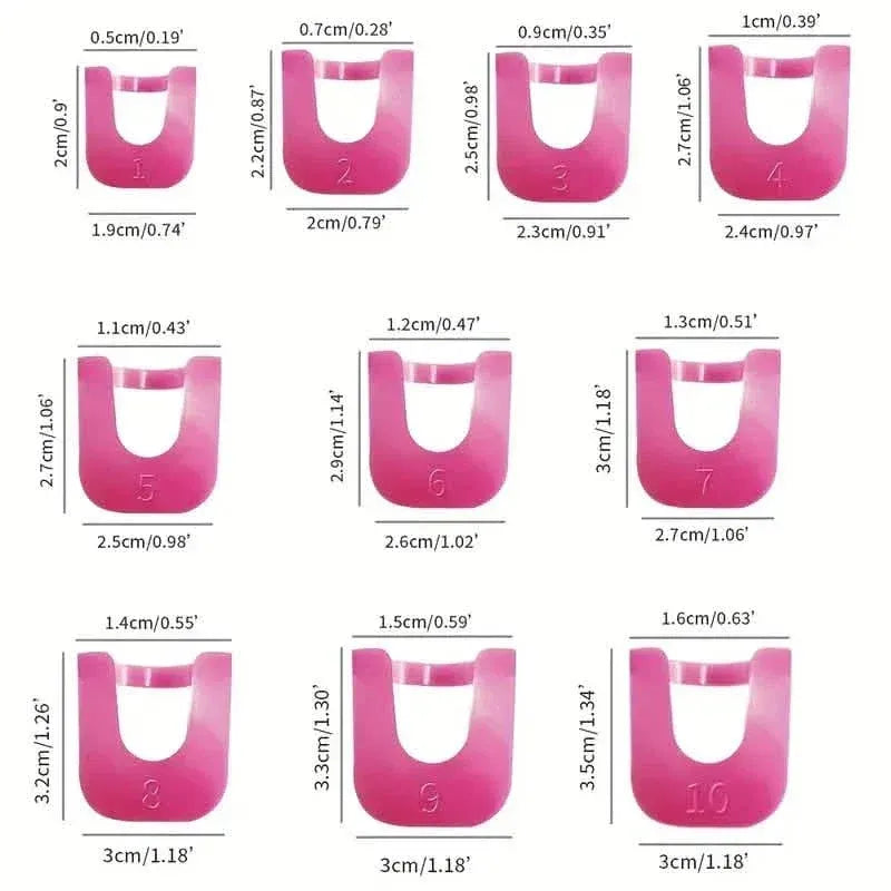 26-Pieces U Curve Shape 10 Sizes Nail Protector - A-1 Thread Vault