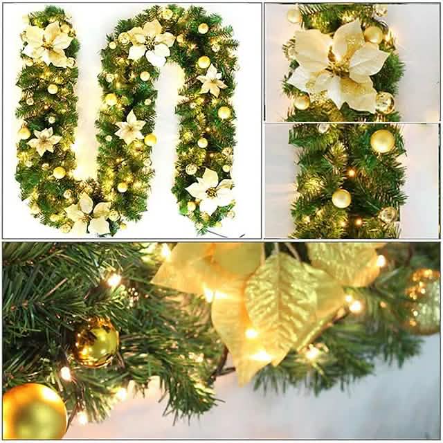 2.7 Meter Christmas Rattan Garland Decorative - A-1 Thread Vault