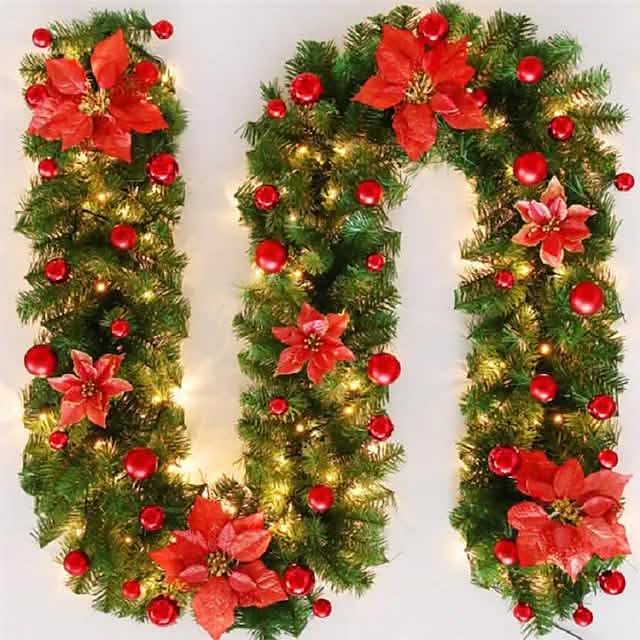 2.7 Meter Christmas Rattan Garland Decorative - A-1 Thread Vault