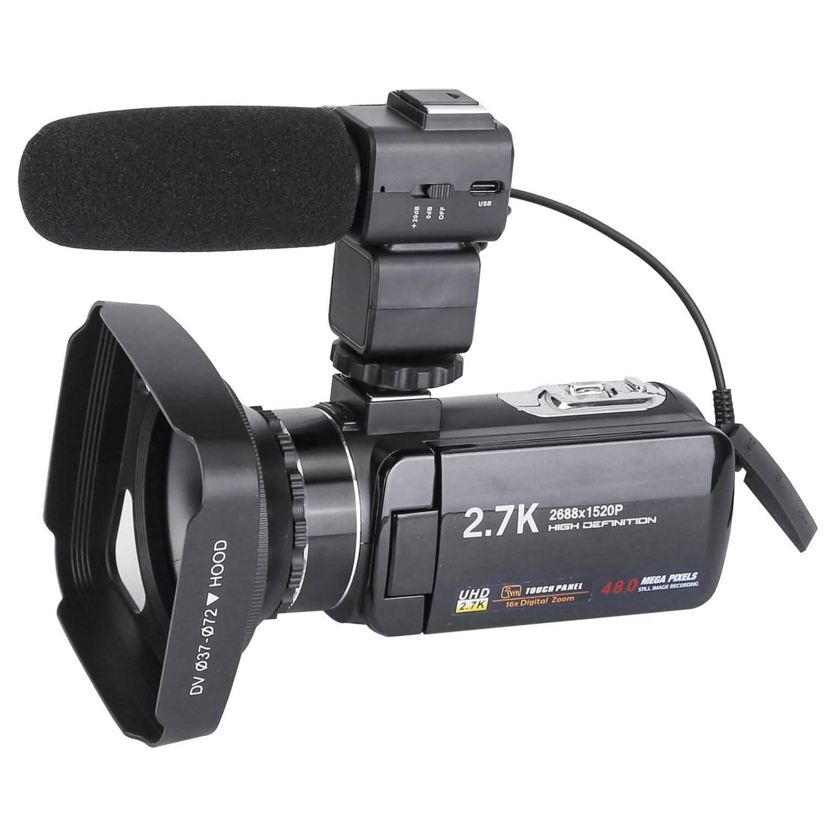 2.7K Camcorder 42MP 18x Zoom Digital Video Camera with 270° Rotating IPS Screen - A-1 Thread Vault