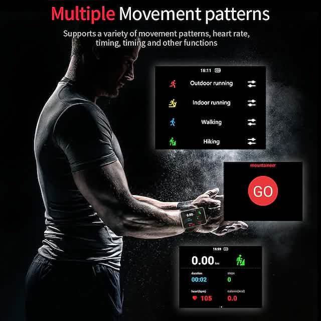 2.88 Inch Fitness Running Smartwatch - A-1 Thread Vault
