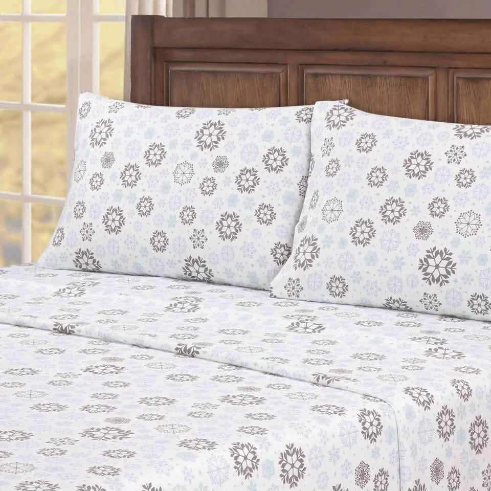 4-Piece: Kathy Ireland 100% Turkish Cotton Flannel Sheet Set - A-1 Thread Vault