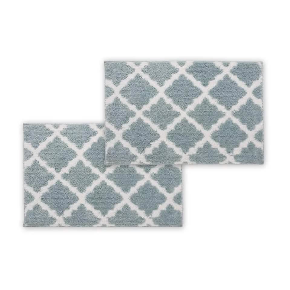 Bibb Home 1-2 Pack Trellis Micro Shag Bath Rugs 17" X 24" - A-1 Thread Vault