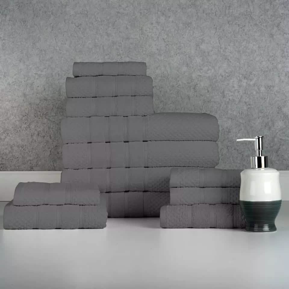 12-Piece: Bibb Home Egyptian Cotton Towel Set - A-1 Thread Vault