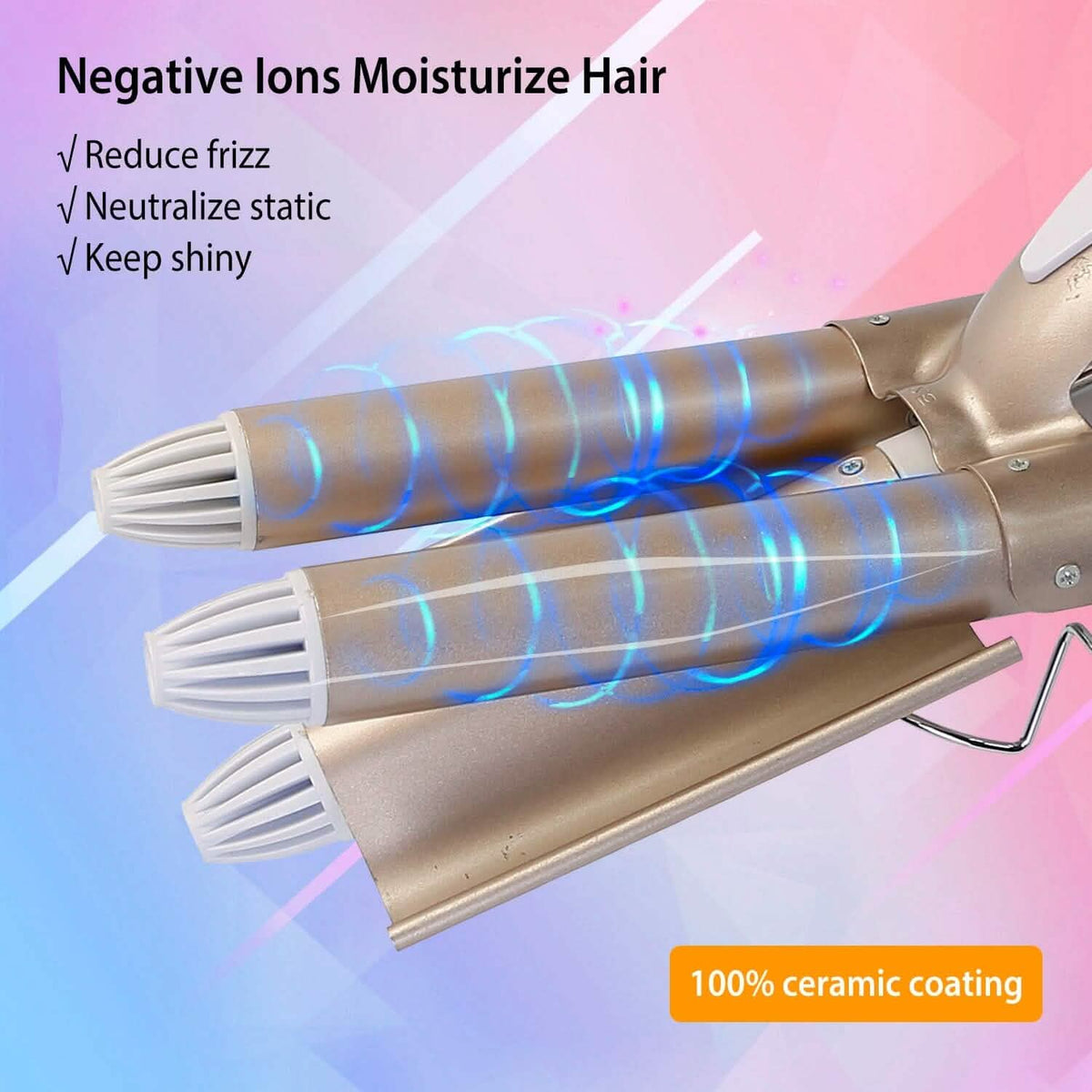3-Barrel Curling Iron Wand Electric Hair Curler 1" Triple Hair Waver - A-1 Thread Vault
