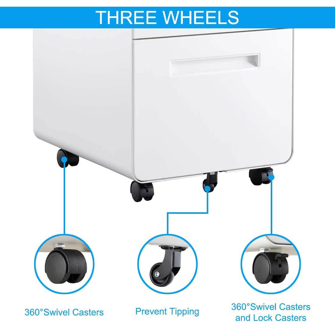 3 Drawer Rolling File Cabinet - A-1 Thread Vault