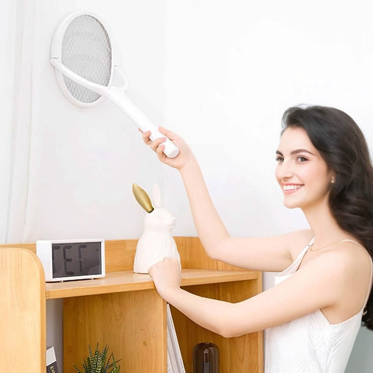 3-in-1 90º Rotating Electric Bug Zapper Racket - A-1 Thread Vault