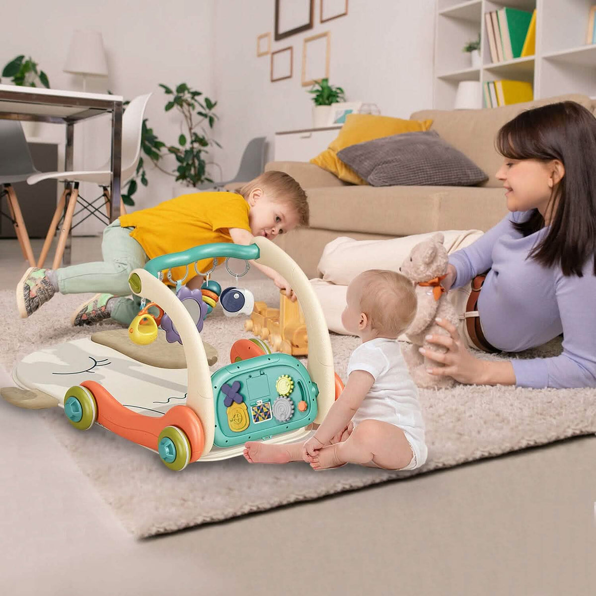 3-in-1 Baby Gym Playmat with Learning Walker for 0-12 Months Old - A-1 Thread Vault