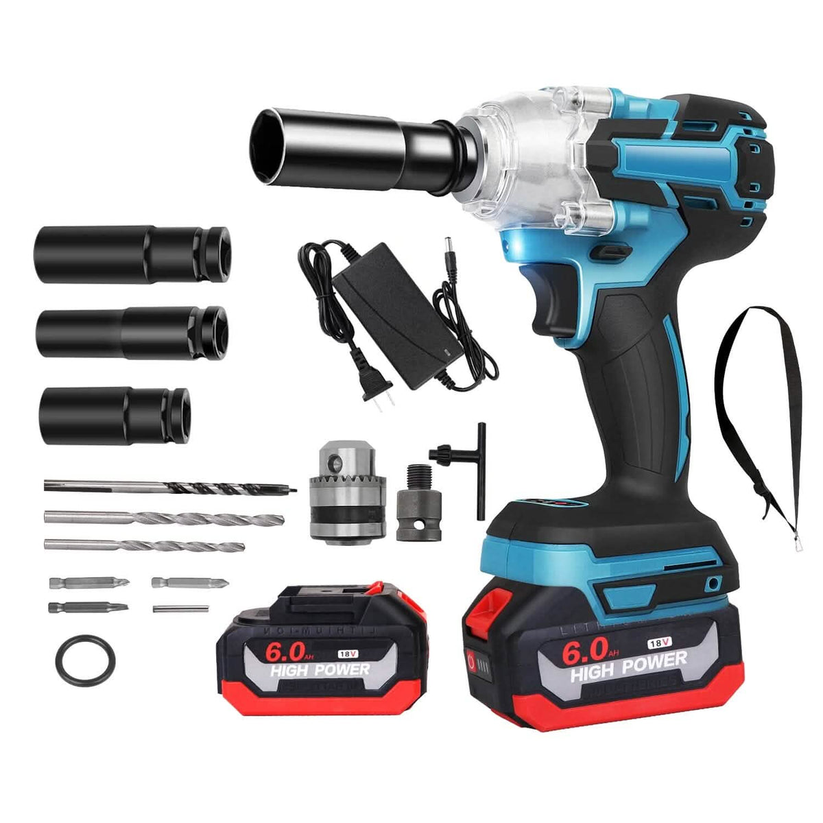 3-In-1 Cordless Electric Impact Wrench Drill Screwdriver with Brushless Motor Max 3450RPM Variable Speed - A-1 Thread Vault