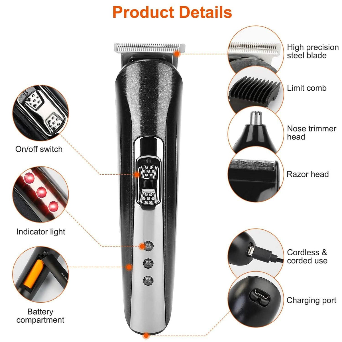 3-in-1 Rechargeable Hair Clipper Cordless Hair Trimmer Shaver - A-1 Thread Vault