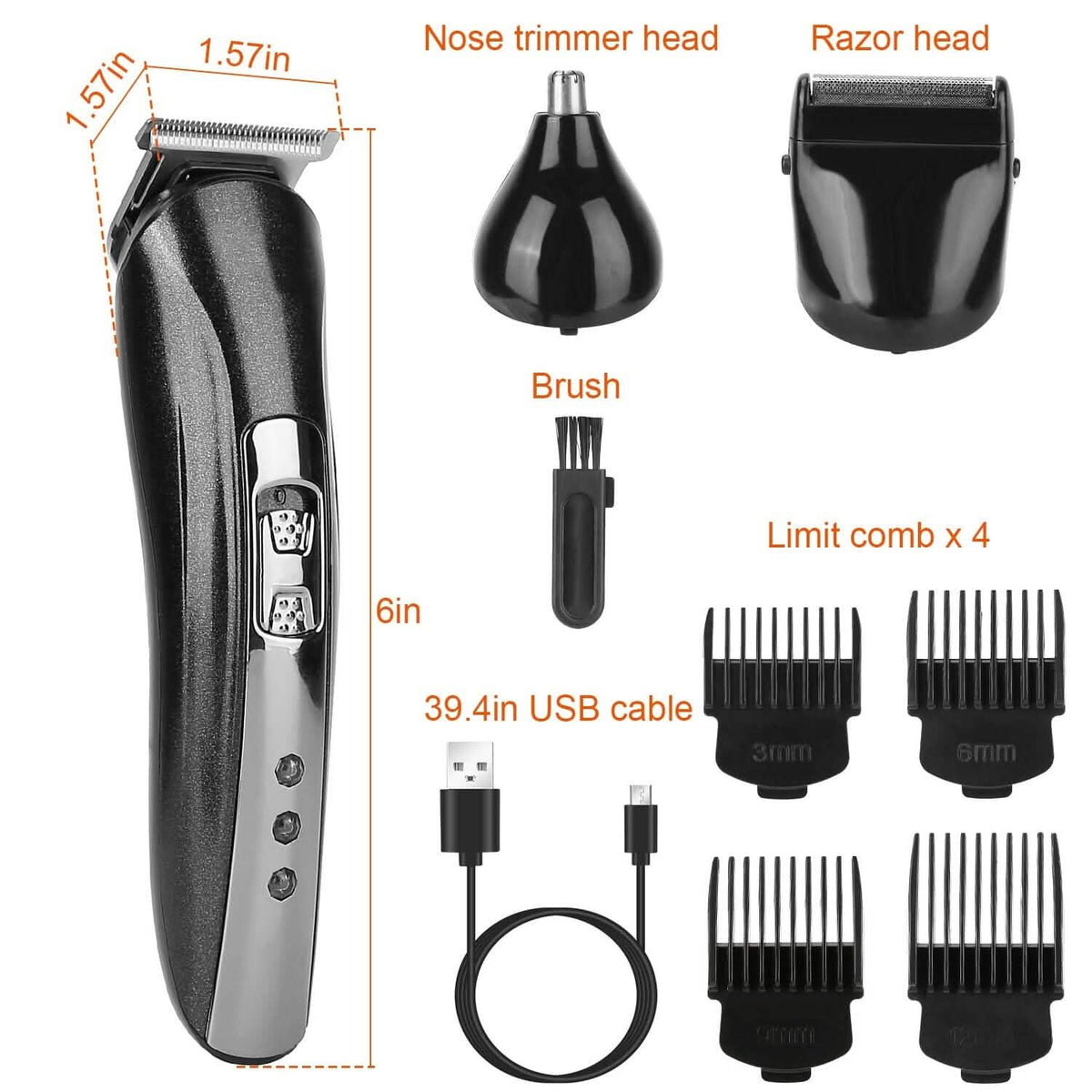 3-in-1 Rechargeable Hair Clipper Cordless Hair Trimmer Shaver - A-1 Thread Vault