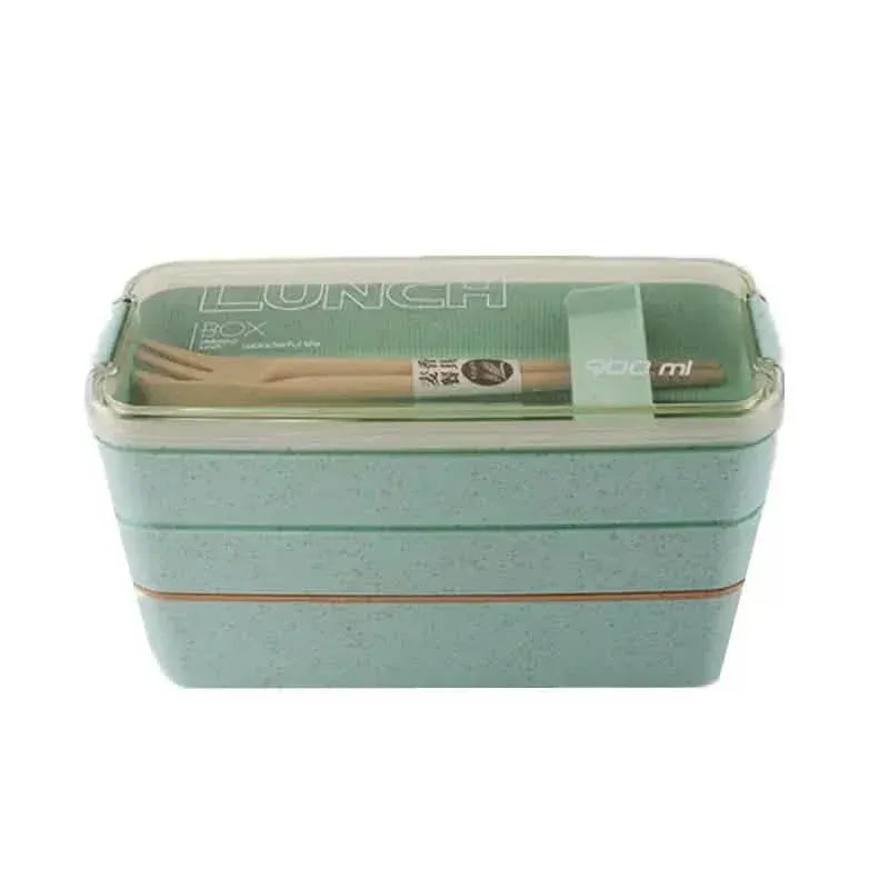 3-Layer Stackable Bento Box Japanese Lunch Box Kit with Spoon & Fork - A-1 Thread Vault