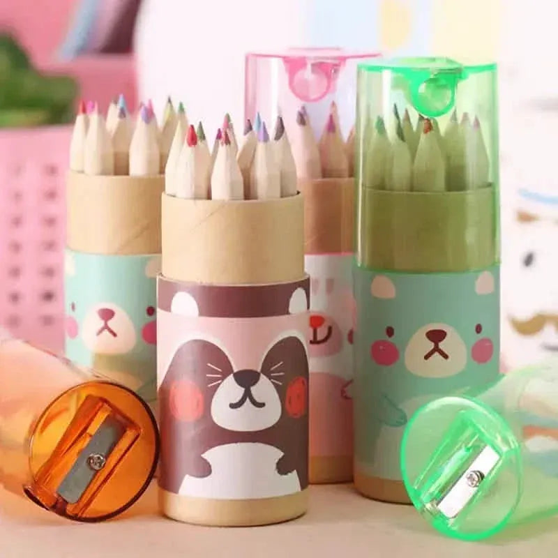 3-Pack: 12-Color Cute Pencils Creative Stationery Cute Bear - A-1 Thread Vault