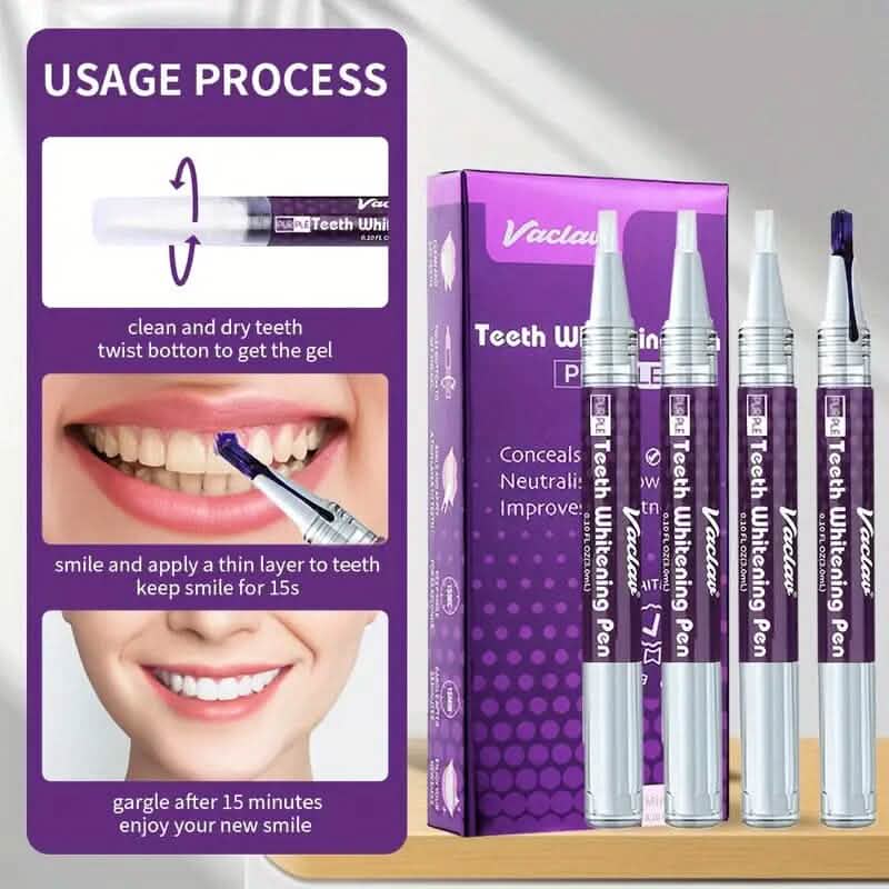 3-Pack: 3ml/0.1fl oz Mint Flavor Purple Teeth Whitening Gel Pen - A-1 Thread Vault