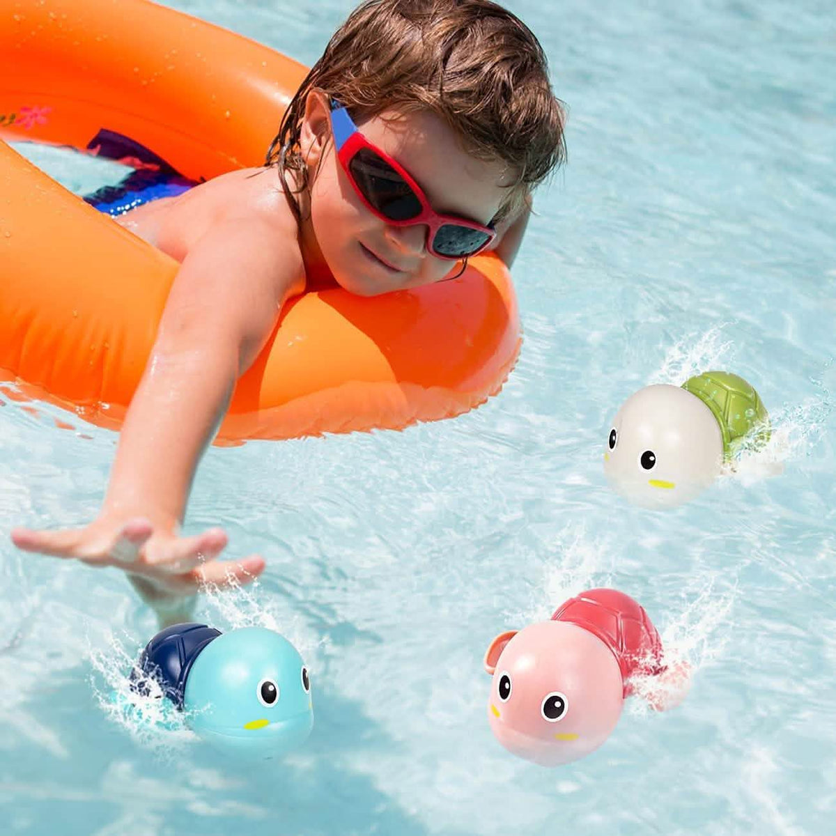 3-Pack: Cute Swimming Turtle Bath Toys - A-1 Thread Vault