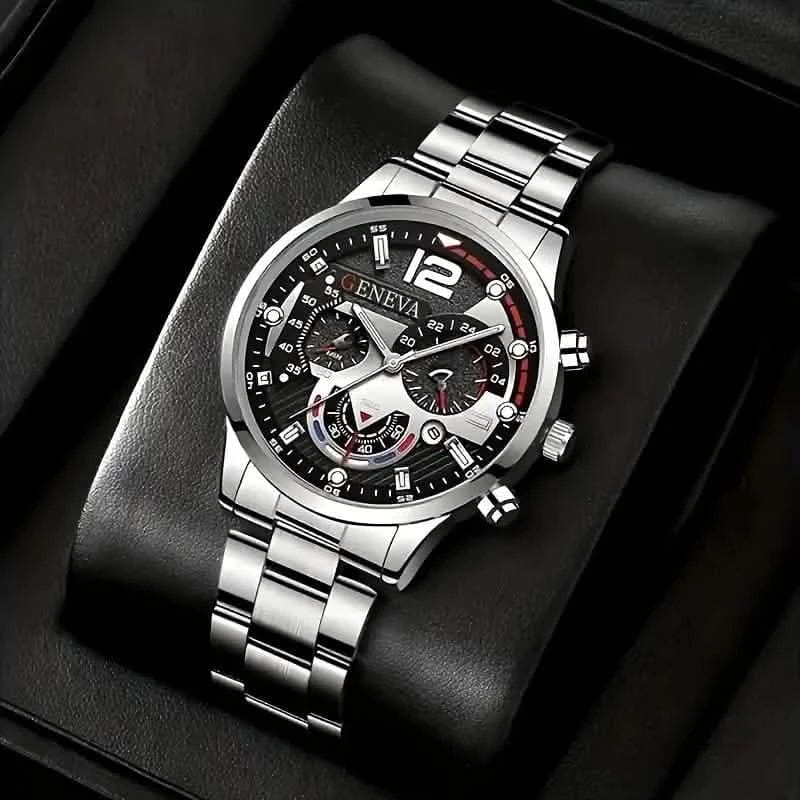 3-Pack: Luxury Men's Quartz Watch Set with Precision Time Scale - A-1 Thread Vault