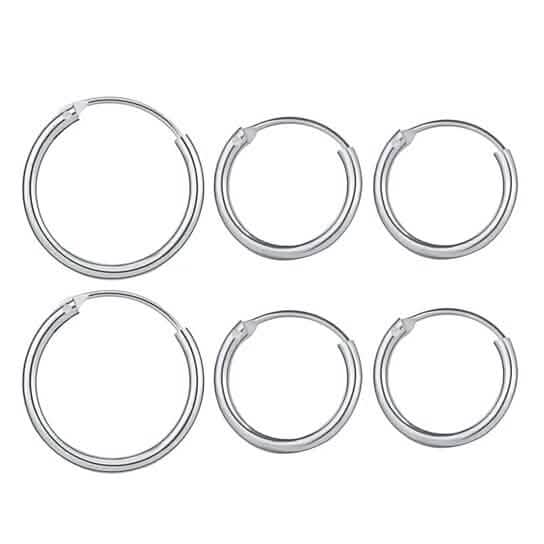 3-Pairs: Endless Hoop Earrings - A-1 Thread Vault