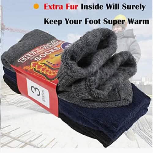 3-Pairs: Men's Thermal Socks for Cold Weather Insulated Socks - A-1 Thread Vault