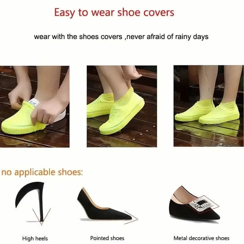 3-Pairs: Outdoor Latex Rain Boots Waterproof Shoe Cover - A-1 Thread Vault