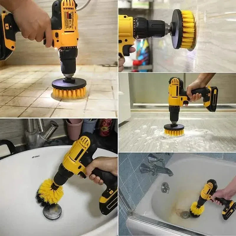 3-Piece Set: Power Scrubber Wash Cleaning Brushes Tool Kit - A-1 Thread Vault