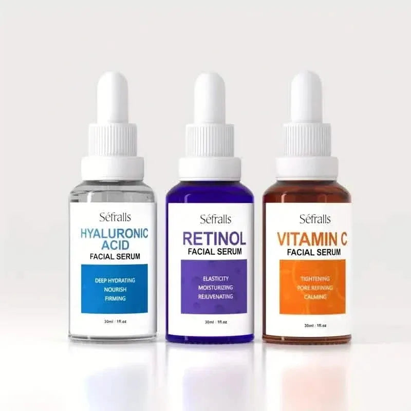 3-Piece Set: Séfralls Hyaluronic Acid VC Retinol Essence with Vitamin-C And Hyaluronic Acid Serum - A-1 Thread Vault
