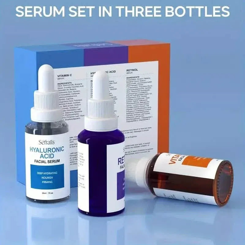 3-Piece Set: Séfralls Hyaluronic Acid VC Retinol Essence with Vitamin-C And Hyaluronic Acid Serum - A-1 Thread Vault