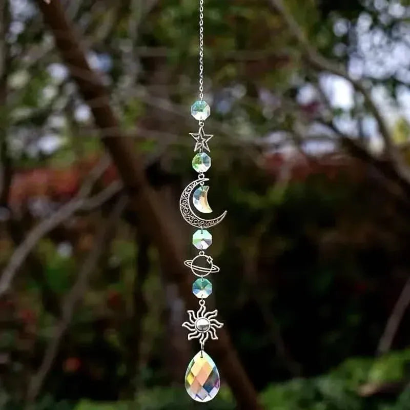 3-Pieces: Crystal Wind Chime Pendant Catcher Diamond Prisms - A-1 Thread Vault