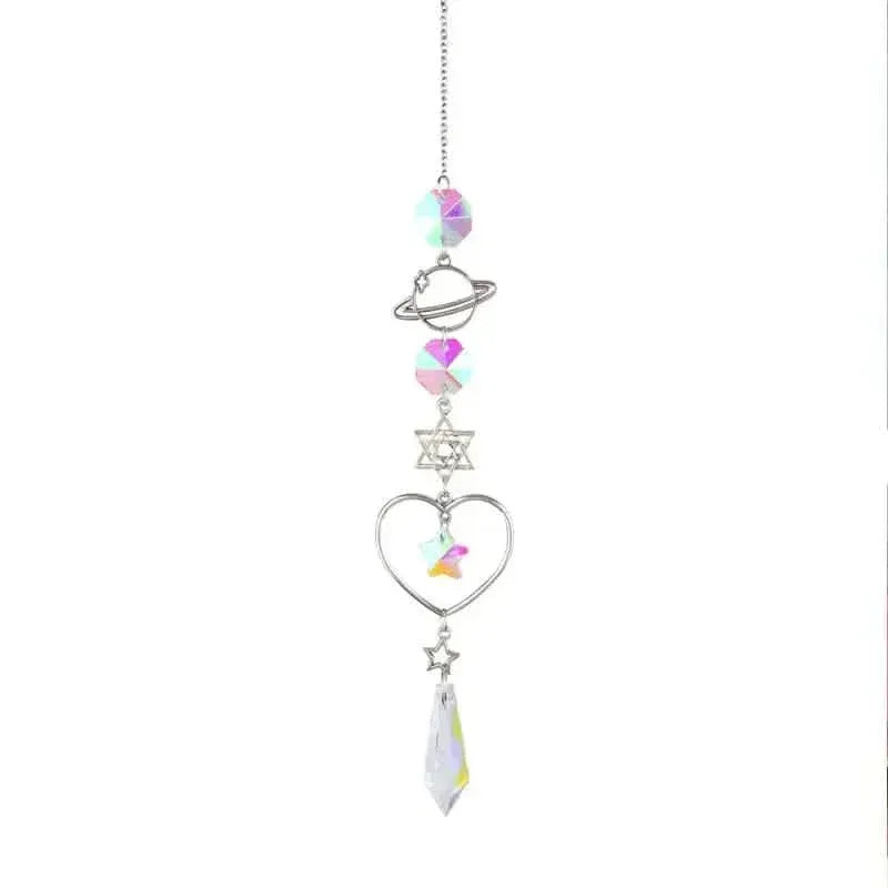 3-Pieces: Crystal Wind Chime Pendant Catcher Diamond Prisms - A-1 Thread Vault