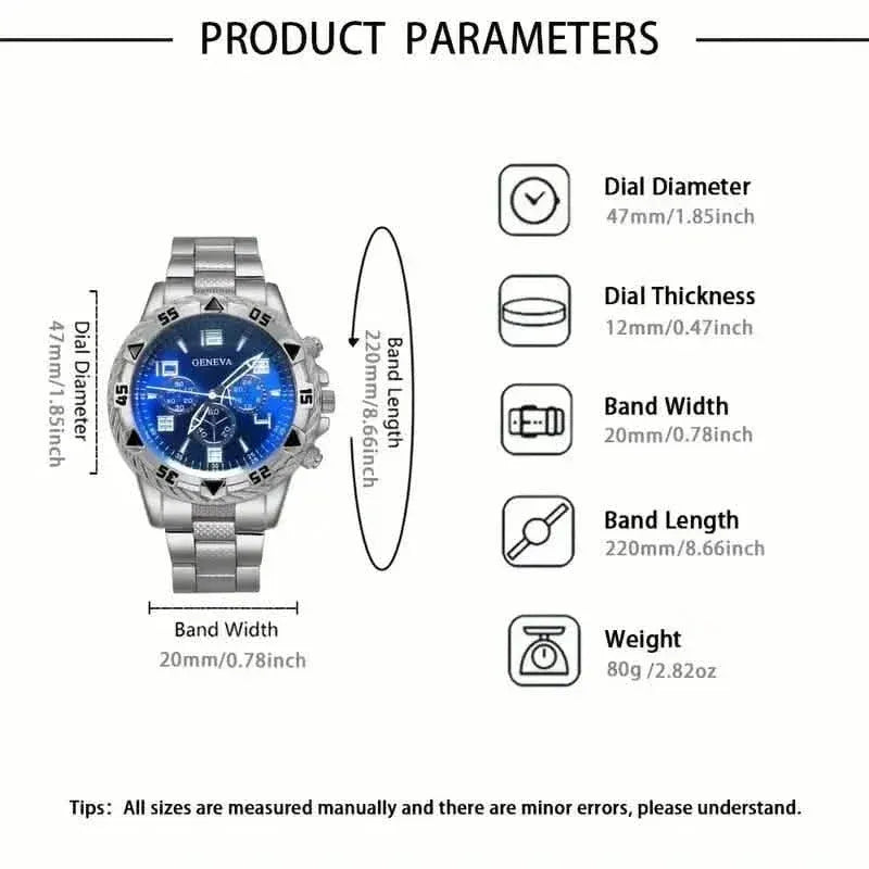 3-Pieces: Fashionable Men's Quartz Watch Set - A-1 Thread Vault