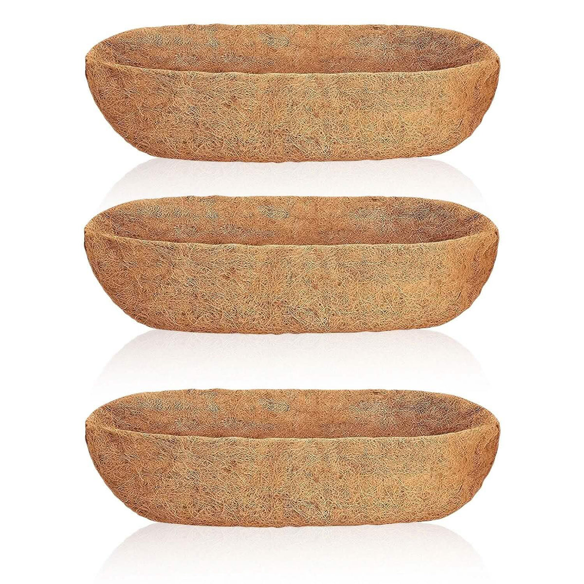 3-Pieces: Trough Coco Basket Half Moon Planter Replacement - A-1 Thread Vault