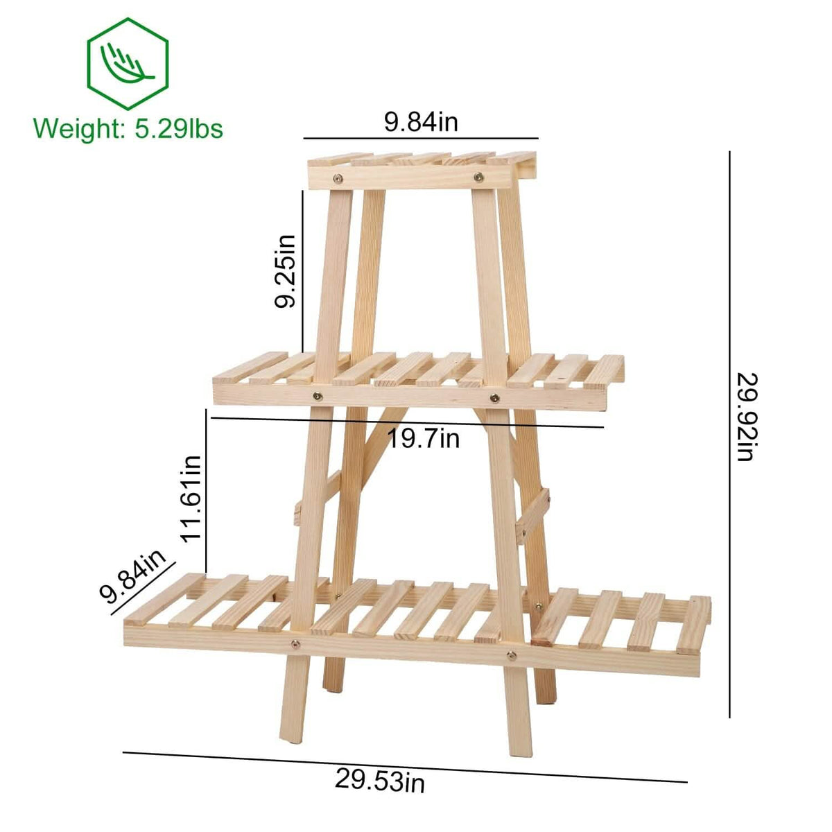 3-Tier Potted Flower Shelf Multi-tier Flower Pot Rack Holder Triangle Ladder - A-1 Thread Vault
