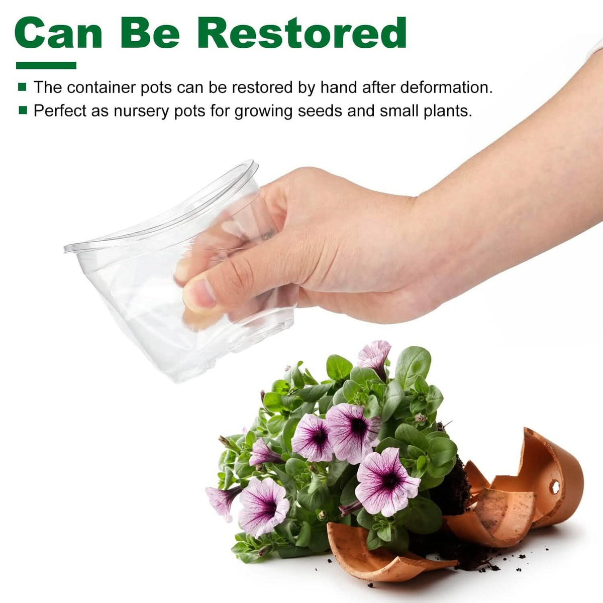 30-Pieces: Plant Nursery Pots PET Flower Seed Starting Pots Container with Dome Drainage Holes - A-1 Thread Vault