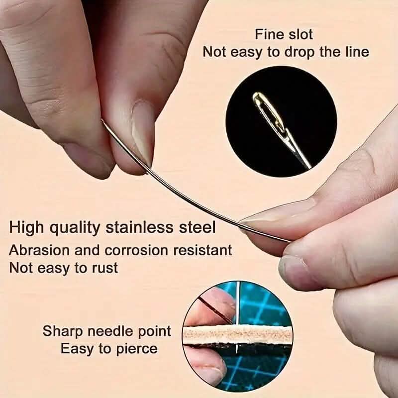 30-Pieces: Self-Threading Random Sizes Needles with Wooden Storage Tube - A-1 Thread Vault