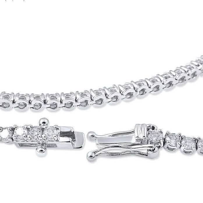 3.15ct. Round Cut Diamond Tennis Bracelet In 14k White Gold - A-1 Thread Vault