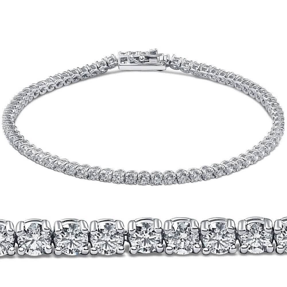 3.15ct. Round Cut Diamond Tennis Bracelet In 14k White Gold - A-1 Thread Vault
