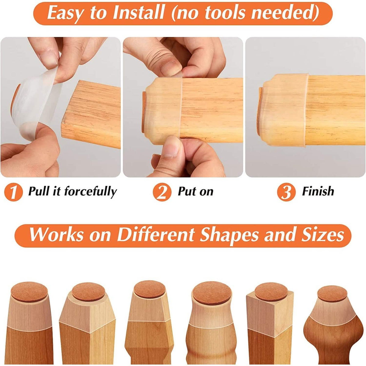 32-Piece: Clear Chair Leg Floor Protectors - A-1 Thread Vault