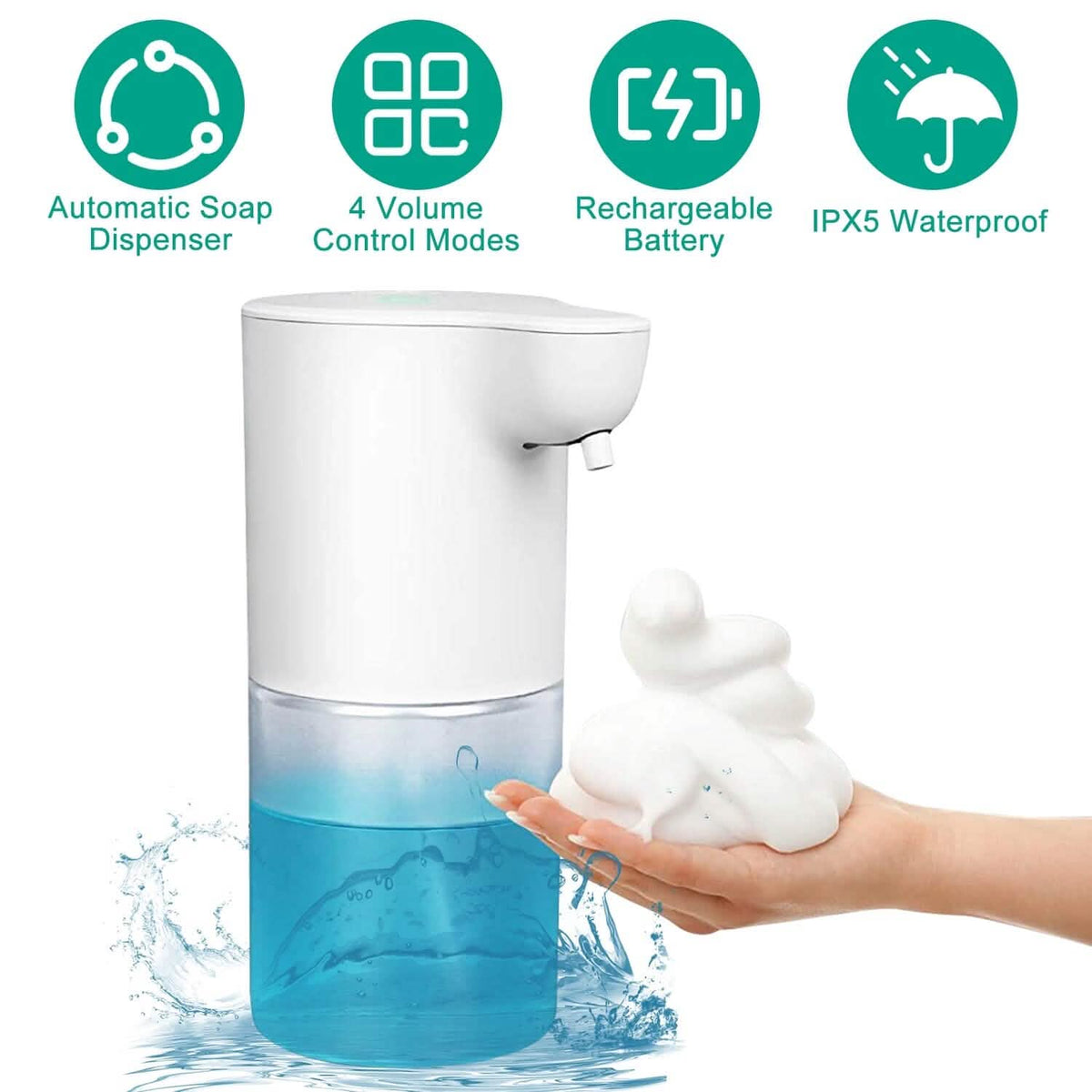 350ml Automatic Foam Soap Dispenser Rechargeable Touchless - A-1 Thread Vault