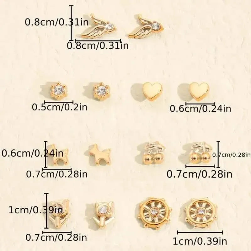 36-Pairs: Women's Fashion Earrings Set - Assorted Heart, Flower, Geometric & More - A-1 Thread Vault