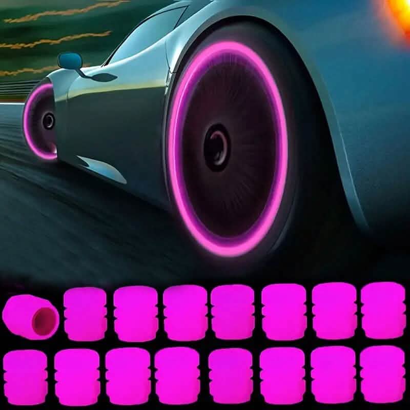 36-Pieces: Glow-in-the-Dark Car Tire Valve Cap Set - A-1 Thread Vault