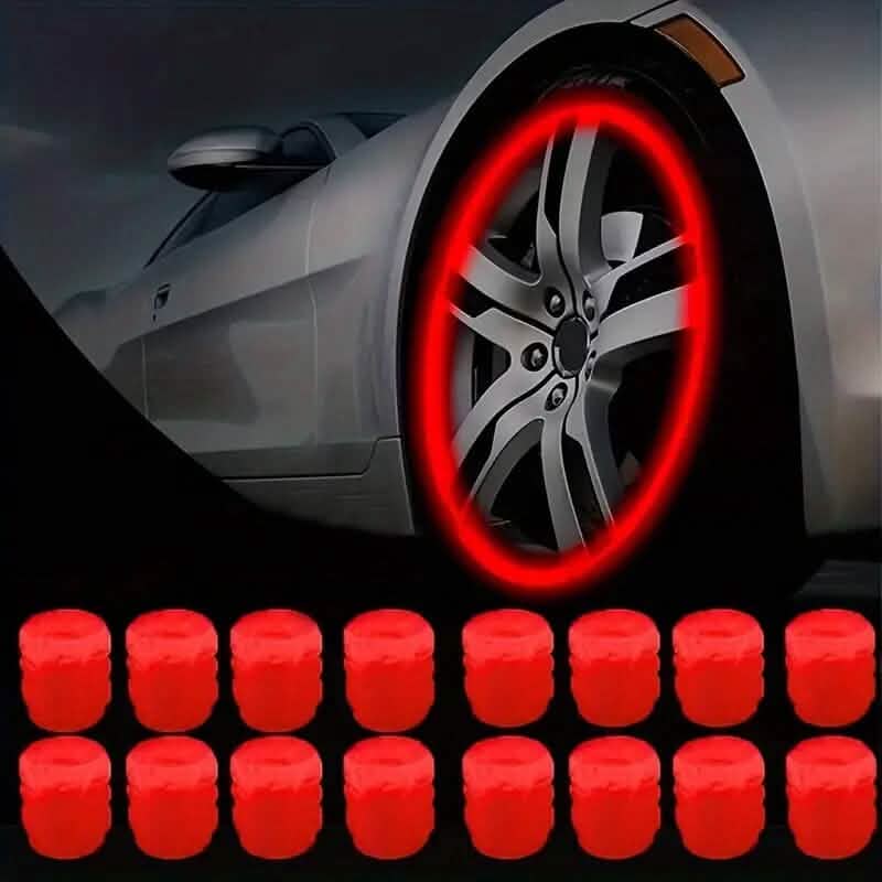 36-Pieces: Glow-in-the-Dark Car Tire Valve Cap Set - A-1 Thread Vault
