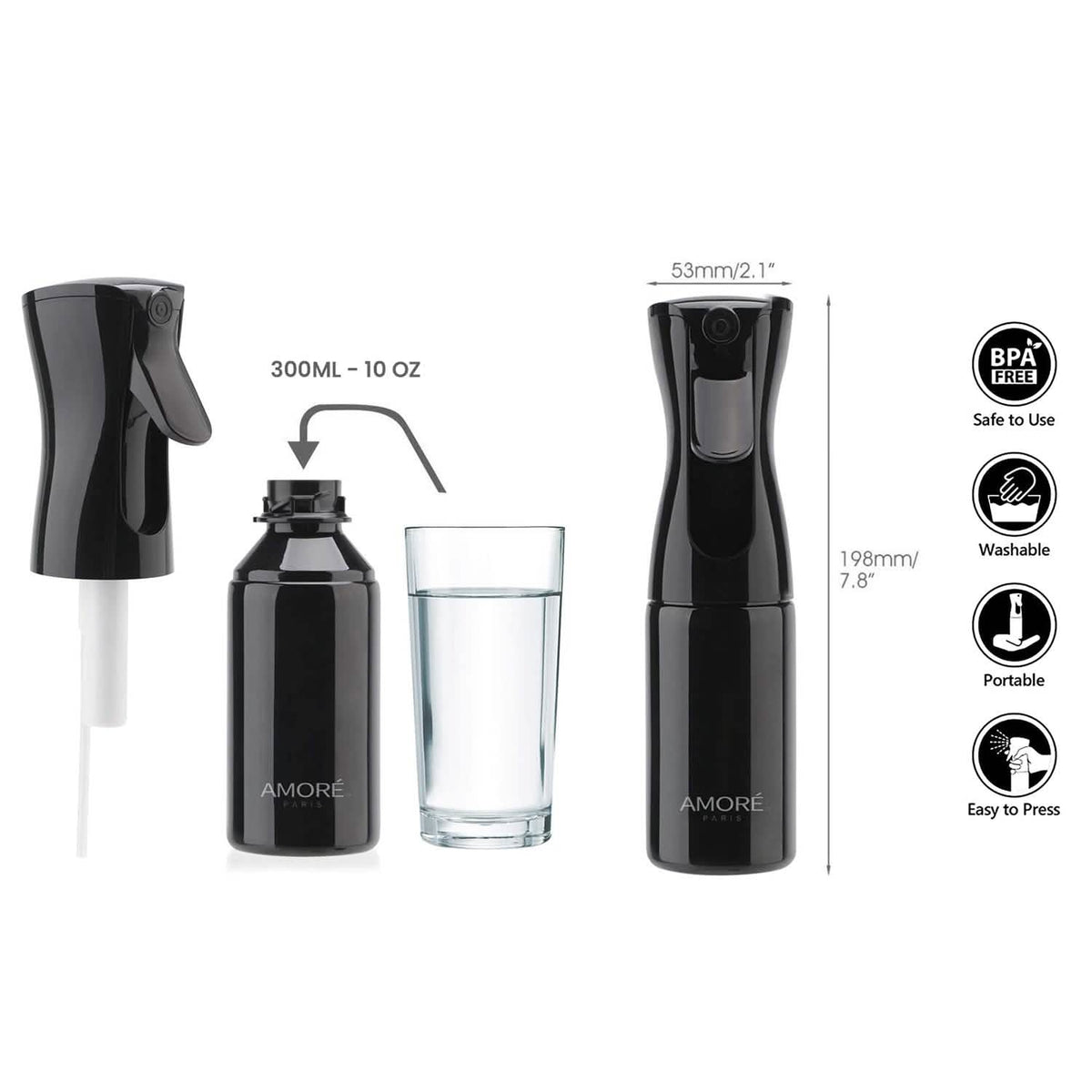 360 Continuous Hair Water Ultra Fine Mister Spray Bottle - A-1 Thread Vault