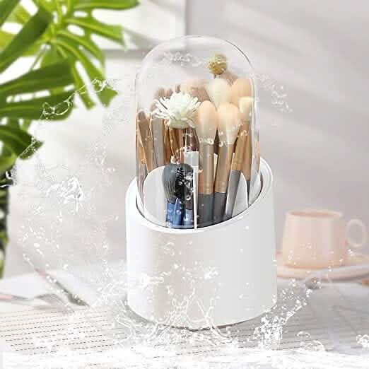 360-Degree Rotating Dustproof Makeup Brush Organizer - A-1 Thread Vault