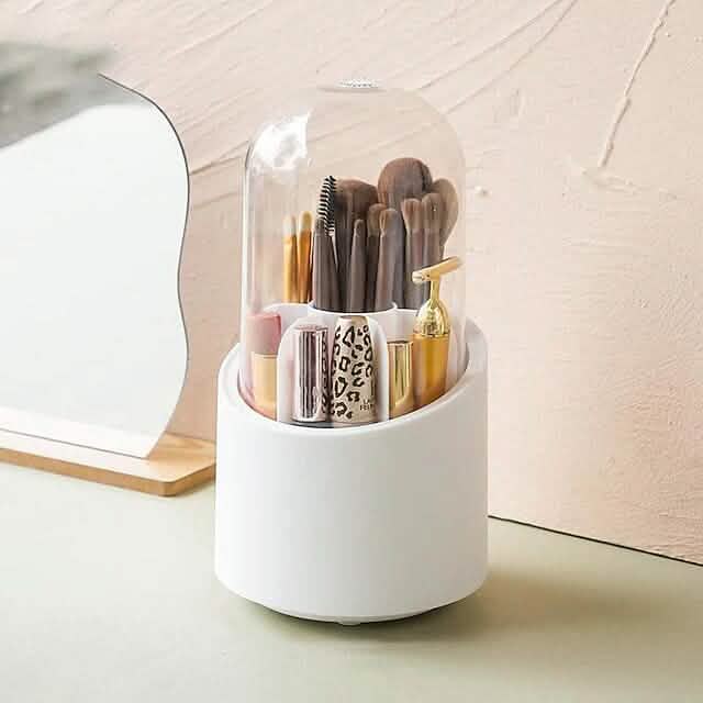 360-Degree Rotating Dustproof Makeup Brush Organizer - A-1 Thread Vault