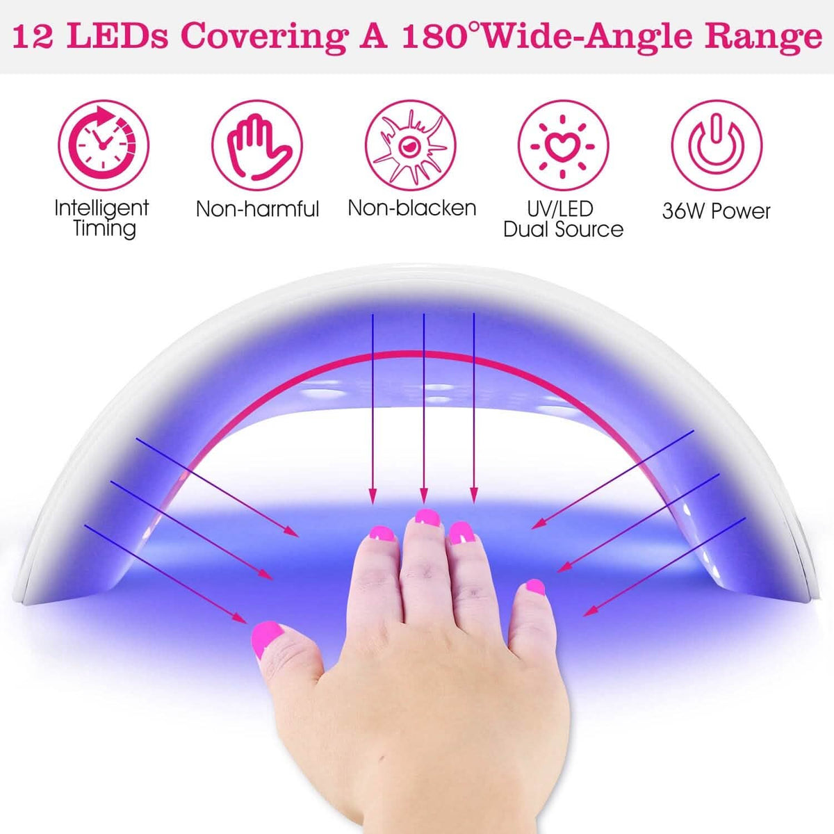 36W UV LED Lamp Nail Gel Dryer 12 LED Sensor Gel Curing Machine - A-1 Thread Vault
