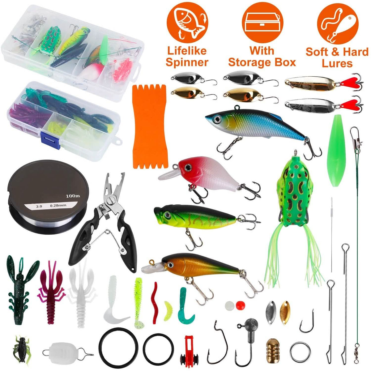 383-Piece: Fishing Lures Tackle Box - A-1 Thread Vault