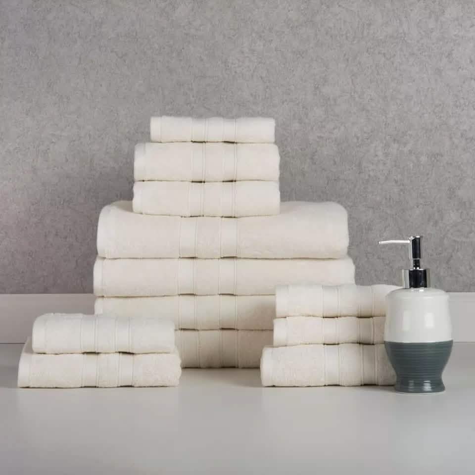 12-Piece: Bibb Home Egyptian Cotton Towel Set - A-1 Thread Vault