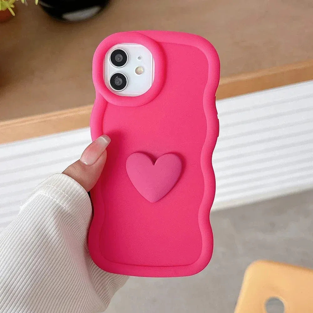 3D Love Heart Wave iPhone Case - A-1 Thread Vault