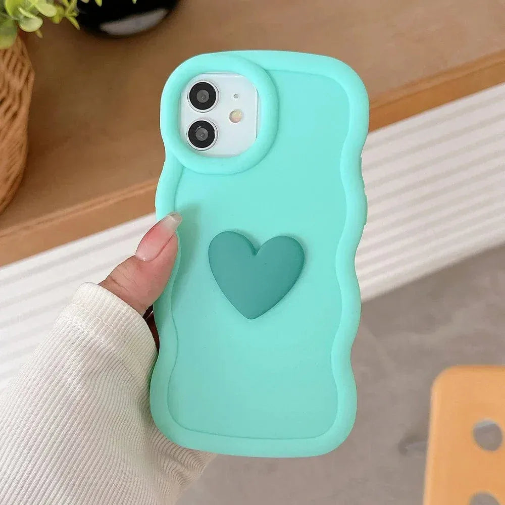 3D Love Heart Wave iPhone Case - A-1 Thread Vault